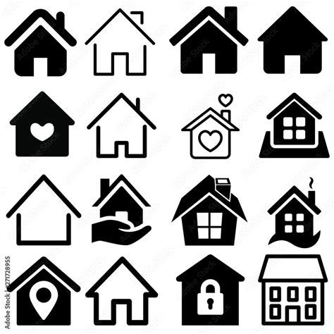 House Icon Set. House vector illustration symbol. Stock Vector | Adobe ...