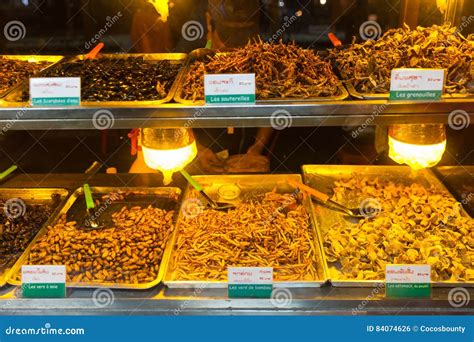 Cambodia Food , Fried Insects, Bugs Fried on Street Food Stock Photo ...