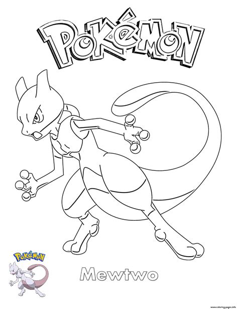 Mewtwo Pokemon Coloring page Printable