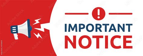 Important notice vector illustration banner. Attention sign Stock ...