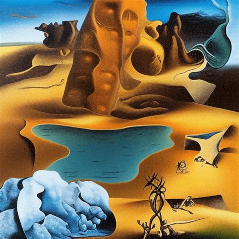 Salvador Dali Surrealism Oil Painting Garden of Eden Landscape Icy Warm ...