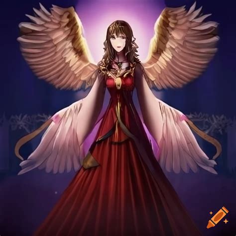 Artwork of angelic goddess with wings and mysterious eyes on Craiyon