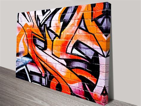 Colourful Orange Graffiti Wall Art - Canvas Prints Australia