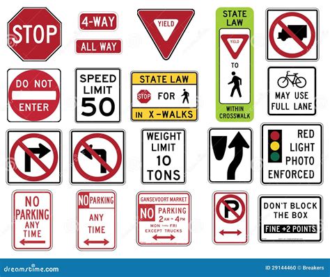 Traffic Signs in the United States - Regulatory Series Stock Vector ...