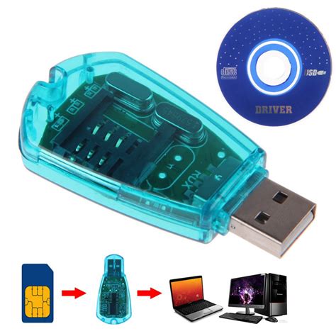 Usb Sim Card Reader Adapter Cellphone Standard Copy Writer Sms Backup ...