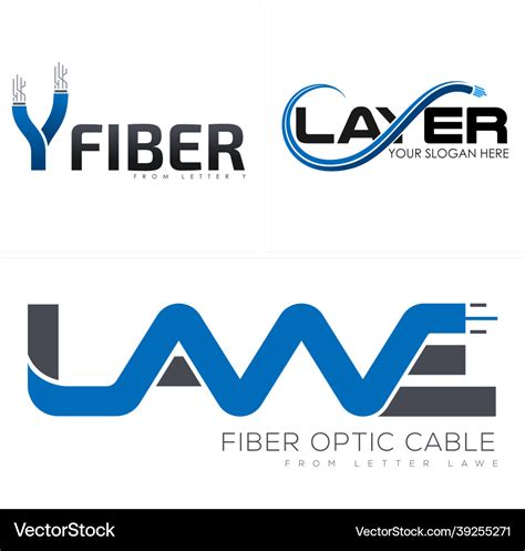 Technology business cable fiber optic logo design Vector Image