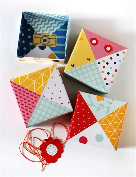 MAKE :: Patchwork paper origami gift boxes - We Are Scout