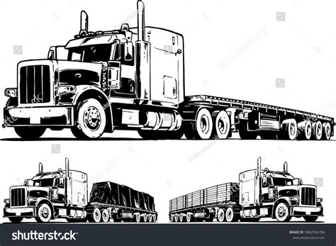 Flatbed Semi: Over 699 Royalty-Free Licensable Stock Illustrations ...