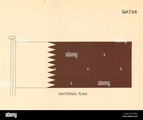 QATAR FLAGS. National Flag 1955 old vintage print picture Stock Photo ...