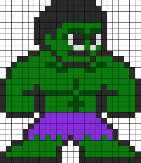 the hulk grid - Google Search | Pixel art, Pony bead patterns, Perler beads