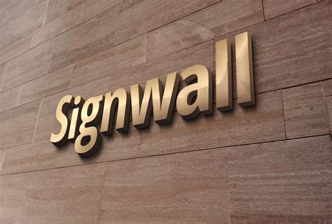 3D Wall Mounted Golden Logo Mockup Free Download | Resource Boy