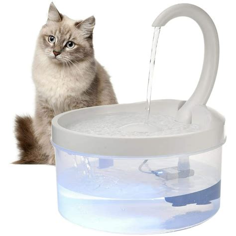 Pet Fountain, 67oz/2L LED Automatic Cat Water Fountain Dog Water ...