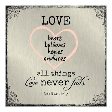 Love Never Fails Bible Verse Wedding Invitation | Zazzle.co.uk