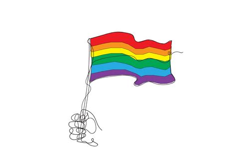 Rainbow Flag - Continuous Line Drawing Graphic by tyasdrawing ...