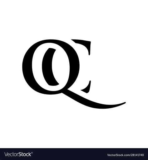 Initial qc alphabet logo design template Vector Image