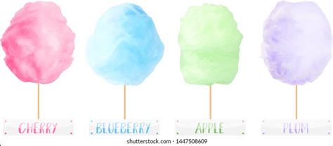 Cotton Candy Different Flavors Vector Set Stock Vector (Royalty Free ...