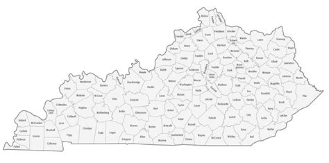 Printable Kentucky County Map