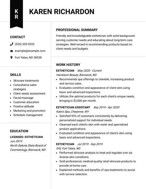 Best Esthetician Resume Examples to Use in 2024