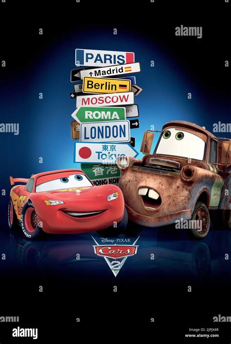 LIGHTNING MCQUEEN, MATER POSTER, CARS 2, 2011 Stock Photo - Alamy