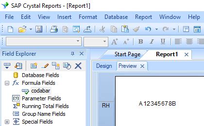 Print Codabar barcode in Access, Excel and Crystal Reports