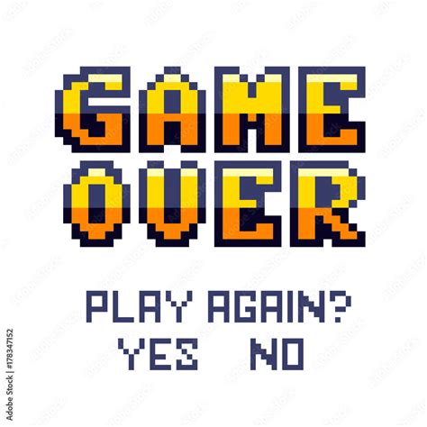 game over Pixel art design isolated on white background. Pixel art for ...