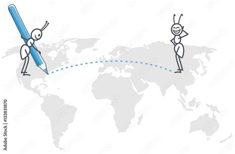 Ants and the world map Stock Vector | Adobe Stock