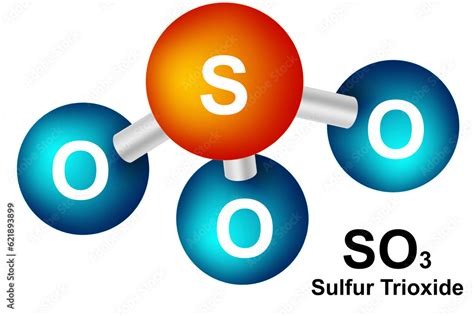 Molecular formula and chemical structure of sulfur trioxide Stock ...