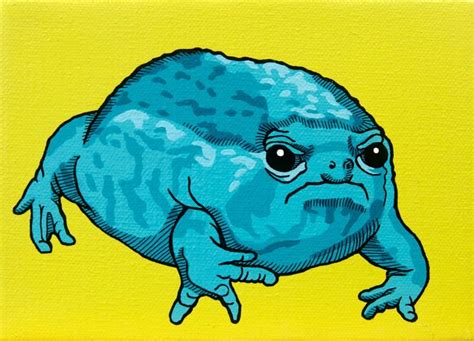 Pop Art Rain Frog Archival Print, Funny Rain Frog Art, Grumpy Frog Meme ...