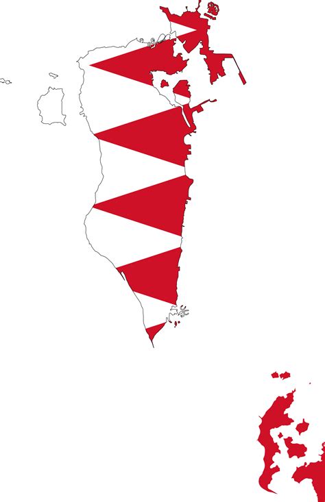 Clipart - Bahrain Map Flag