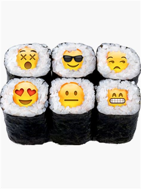 "Emoji Sushi" Sticker by LadyBoner69 | Redbubble