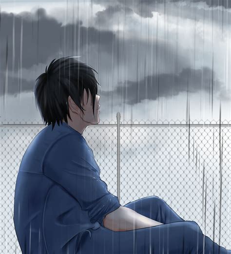 Sad Anime Boy Crying In The Rain