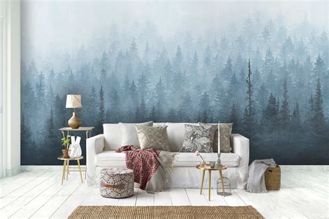 Forest Wallpaper Murals For Walls - Mysterious Spring Forest Wallpaper ...