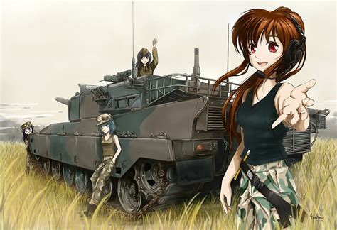 HD wallpaper: Anime Girls, Army Girl, Tank | Wallpaper Flare