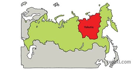 yakutia siberia rusia mapa mundo lugares mundo ks1 Illustration - Twinkl