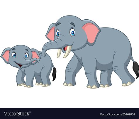 Mother And Baby Elephant Cartoon Pictures - Baby Viewer