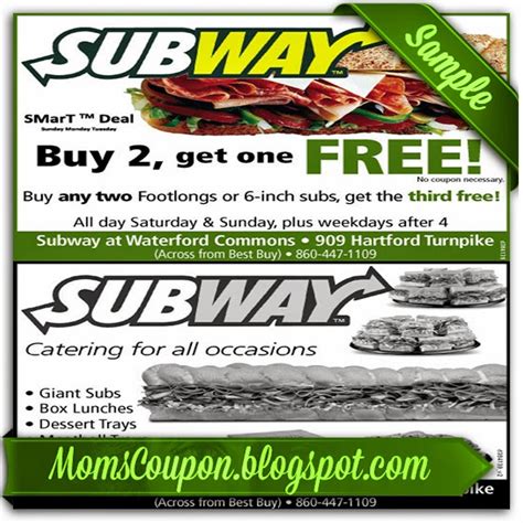 More ways to get coupons for Subway | Free Printable Coupons 2015