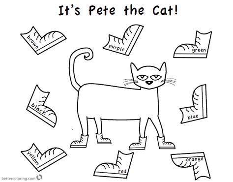 Pete the Cat Coloring Pages Color Eight Shoes - Free Printable Coloring ...