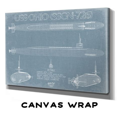 USS Ohio SSGN-726 Blueprint Wall Art Original Submarine Print - Etsy