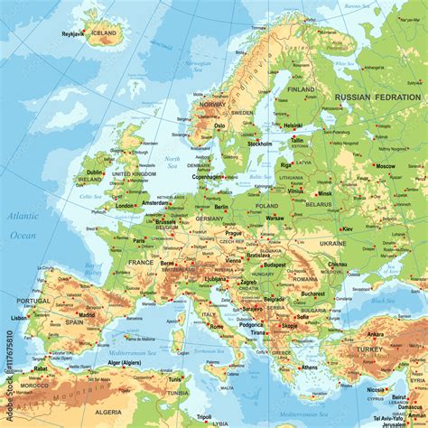 Europe Landforms Map