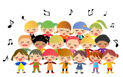 Singing Kids. Music School, Kid Vocal Group And Children Choir Sing ...