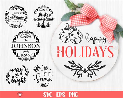 Christmas Round Signs Svg Bundle, Christmas Ornaments Svg, Christmas ...