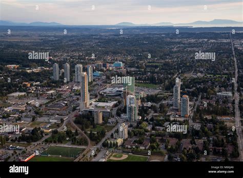 Aerial view of Surrey Central in Greater Vancouver, British Columbia ...