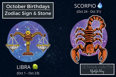 October Birthdays: Zodiac Sign and Stone - Jenna Haith Lifestyle