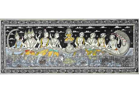 samudra manthan Indian patachitra paintings canvas