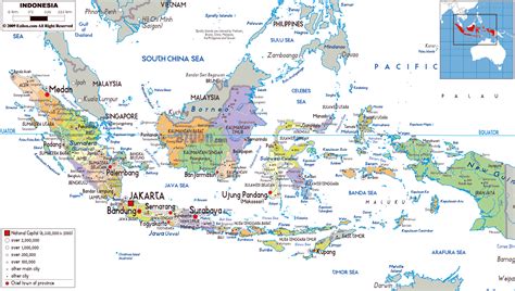 Large political and administrative map of Indonesia with roads, cities ...