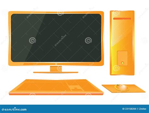 Vector Orange computer. stock vector. Illustration of black - 23158284