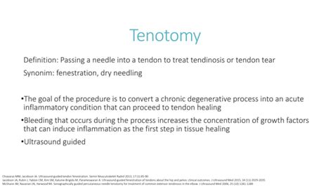 Ultrasound-Guided Percutaneous Tenotomy