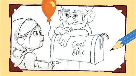 Up Movie Characters Carl And Ellie Sketch