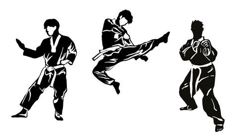 taekwondo kick vector silhouette 19493014 Vector Art at Vecteezy