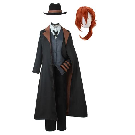 Buy Nakahara Chuuya Cosplay Costume Full Set Anime Uniform Windbreaker ...